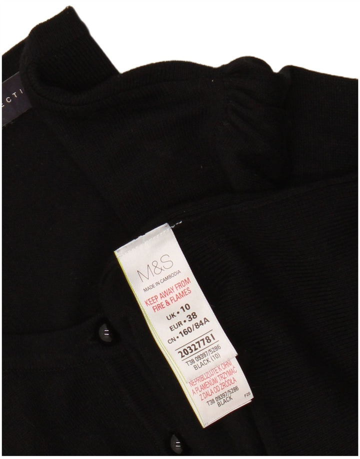 Marks & Spencer Dame Cardigan Sweater UK 10 Small Black Viscose
