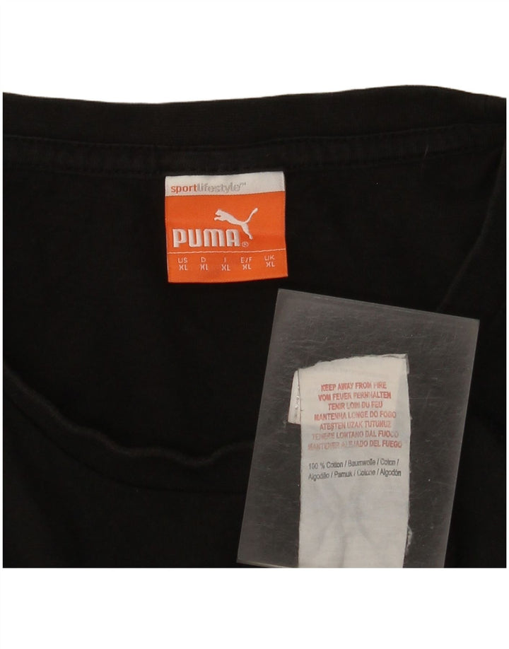 Puma Herre Grafisk T-Shirt Top XL Sort Bomuld