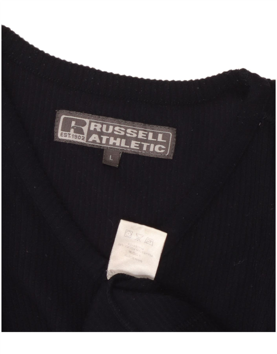RUSSELL ATHLETIC Dame Top Langærmet UK 16 Large Navy Blue Polyester