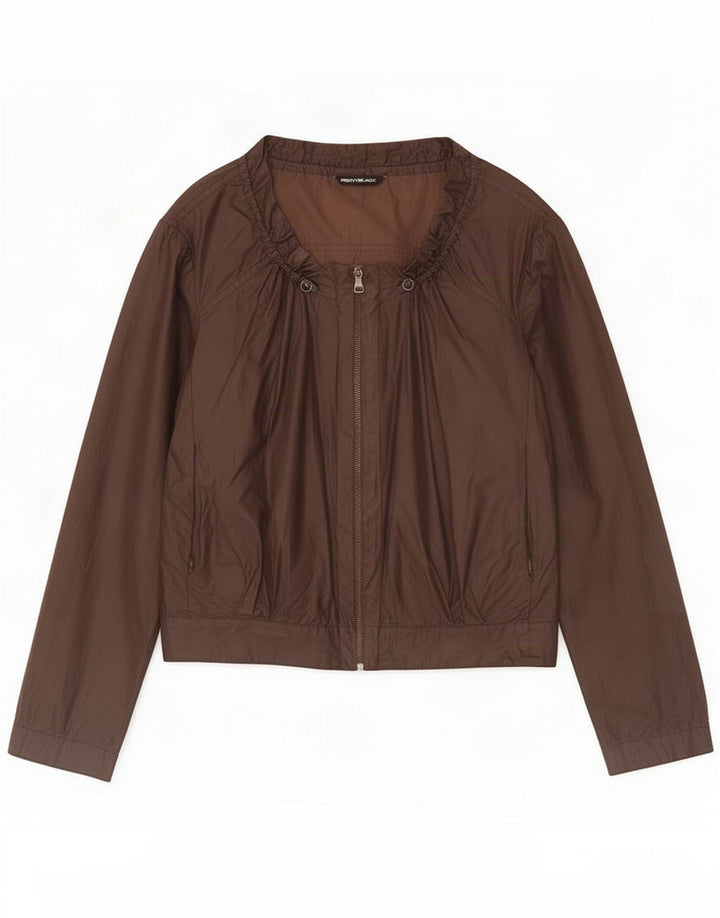 Penny Black Womens Bomber Jacket UK 10 Small Brown Cotton