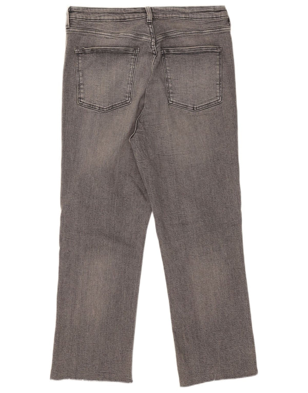 Zara Dame Cropped Jeans EU 46 XL W36 L25 Grå Bomuld