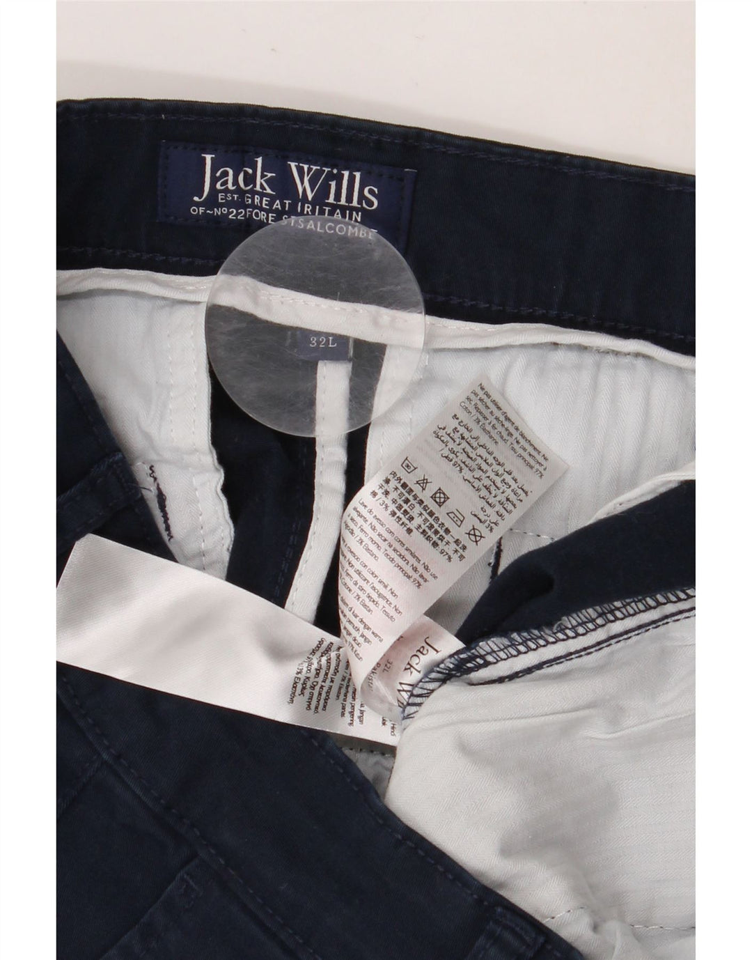 JACK WILLS Herre Pegged Chino Bukser W32 L29 Marineblå Bomuld