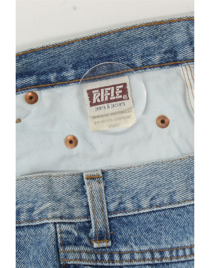 RIFLE Herre Cropped Loose Jeans W36 L26 Blå Bomuld