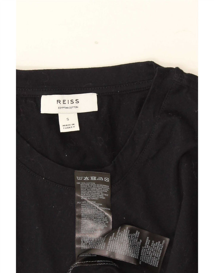 Reiss Herre T-Shirt Top Lille Grå Colourblock Bomuld