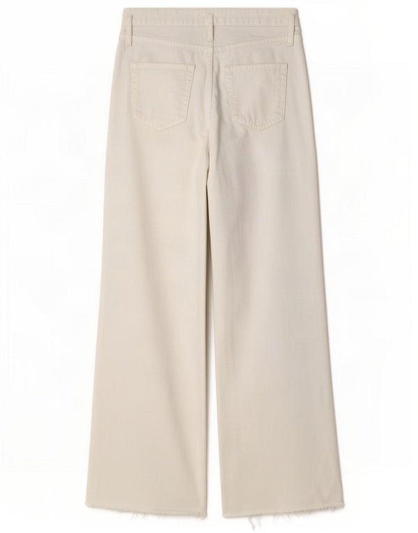 Zara Womens Wide Leg Jeans EU 38 Small W28 L31 White Cotton