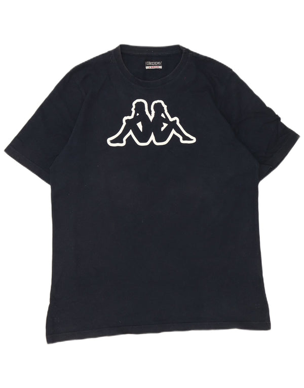 Kappa Herre grafisk T-shirt Top Stor marineblå bomuld