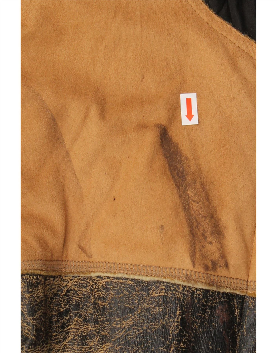 ENERGIE Sherpa-jakke til mænd UK 40 Stor brun patchwork-bomuld