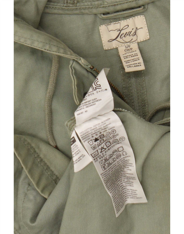 Levi's Dame Hooded Utility Jacket UK 10 Small Green Cotton