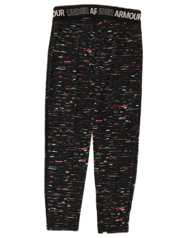 Under Armour Girls Tracksuit Trousers 9-10 Years Medium Black Flecked