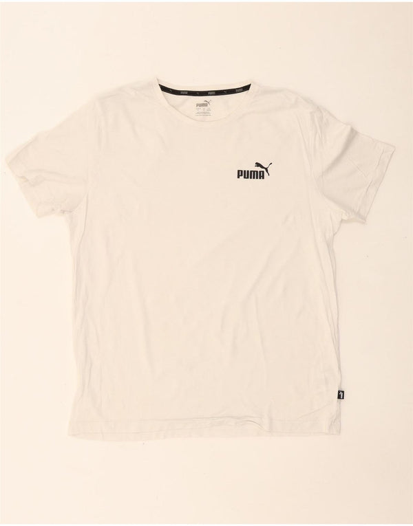 PUMA Herre T-Shirt Top Stor Hvid Bomuld