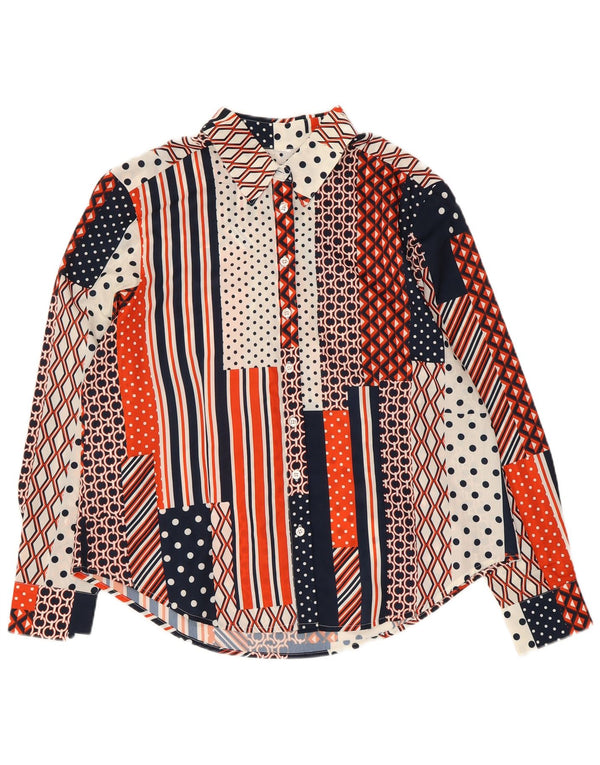 Vintage dameskjorte UK 18 XL flerfarvet patchwork