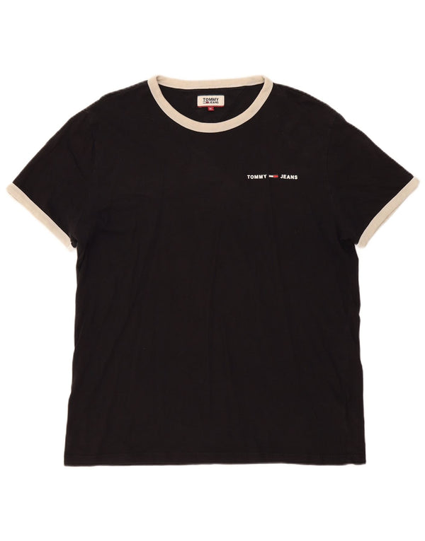 Tommy Hilfiger Herre Grafisk T-Shirt Top XL Sort Bomuld