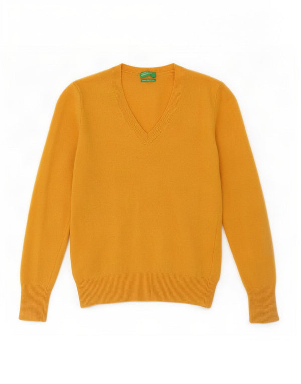 Benetton Girls V-hals sweater 9-10 år Lille gul jomfruuld