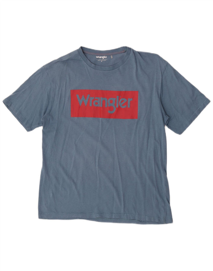 Wrangler Herre grafisk T-shirt Top XL Blå Bomuld