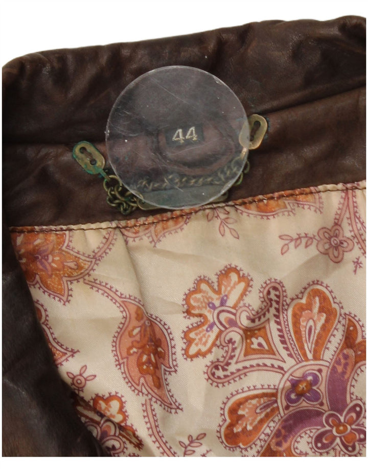 Vintage oversize læderjakke til kvinder EU 44 XL brunt læder