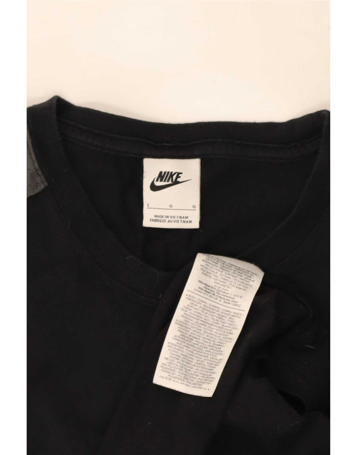Nike Herre T-shirt Top Stor Sort Colourblock Bomuld