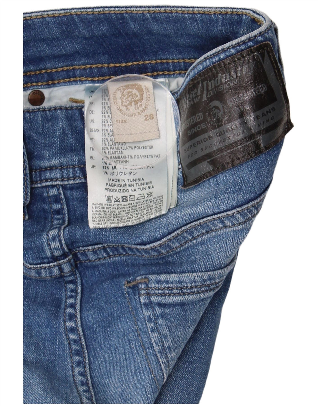 Diesel Dame Slim Jeans W28 L32 Blå Bomuld