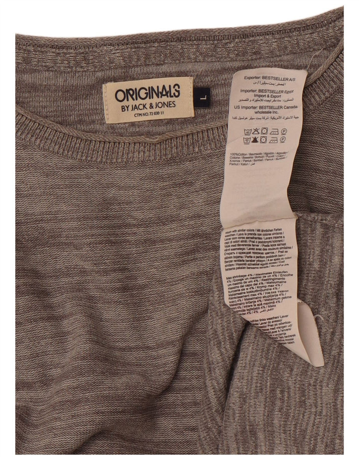 JACK & JONES Herre Top Langærmet Stor Grå Bomuld