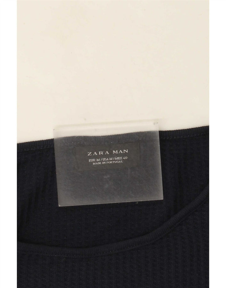 Zara Herre Boat Neck Jumper Sweater Medium Navy Blue