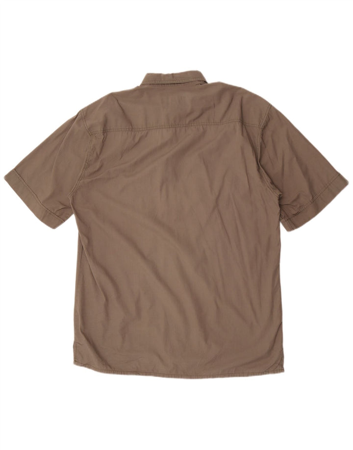 Camel Kortærmet Herreskjorte Medium Khaki