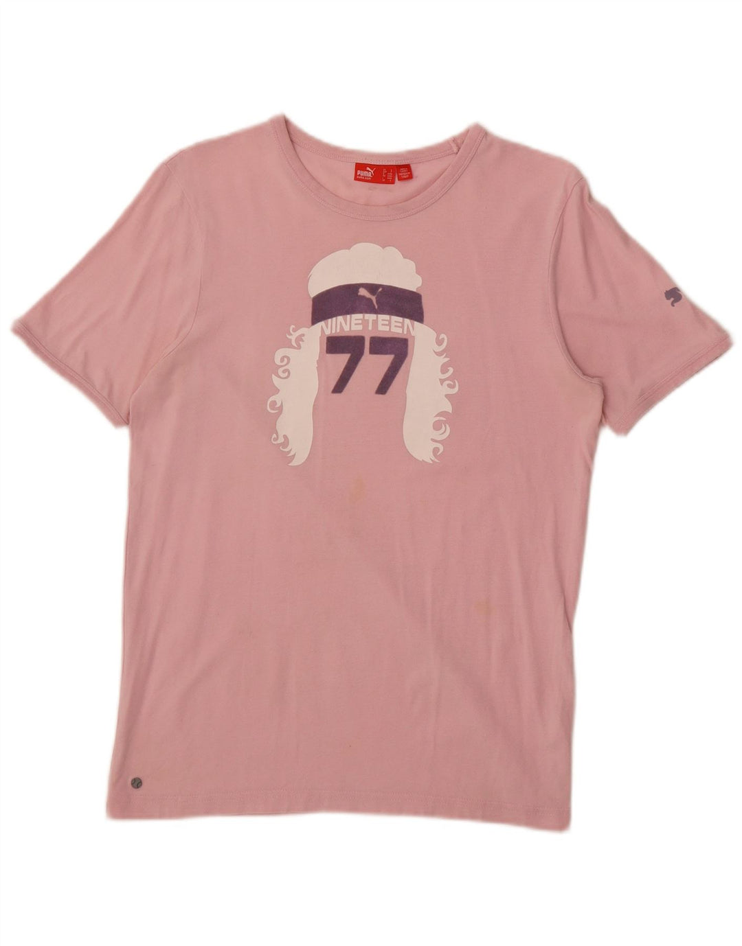 PUMA Womens Graphic T-Shirt Top UK 10 Small Pink