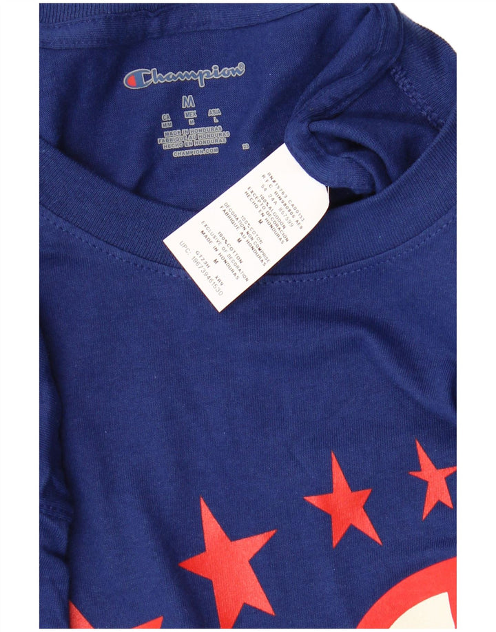 CHAMPION Herre grafisk T-shirt Top Medium Navyblå Bomuld