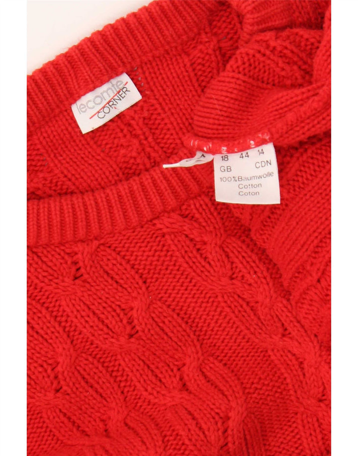 Lecomte dame sweater med rund hals i overstørrelse UK 18 XL rød bomuld
