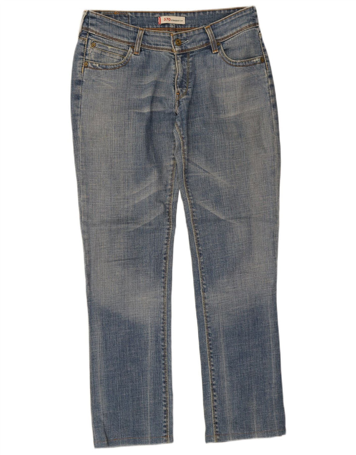 Levi's Dame 570 Straight Jeans W32 L31 Blå Bomuld