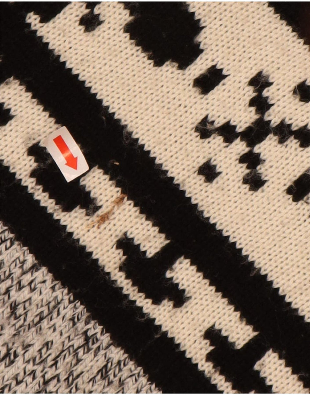 VINTAGE Herre rullehals sweater 2XL Grå Fair Isle Akryl