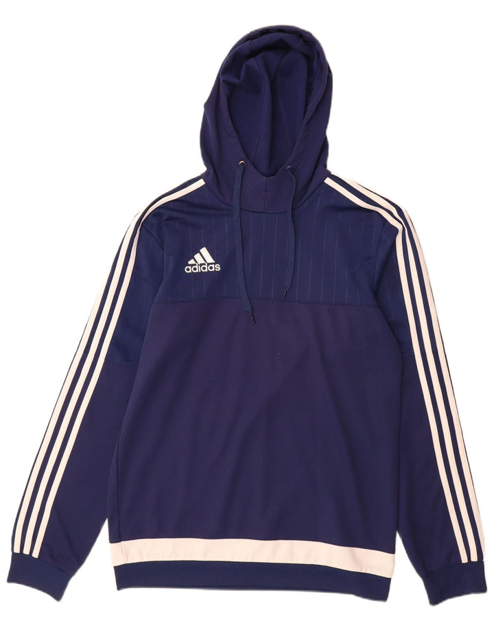 Adidas Hættetrøje til mænd Small Navy Blue Colourblock Polyester