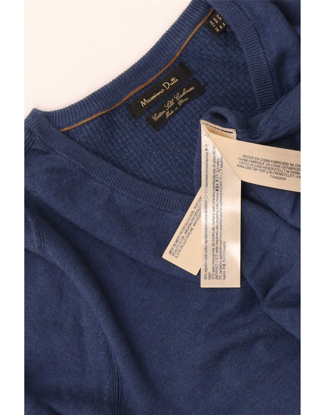 Massimo Dutti Herre V-hals sweater Medium Marineblå Bomuld