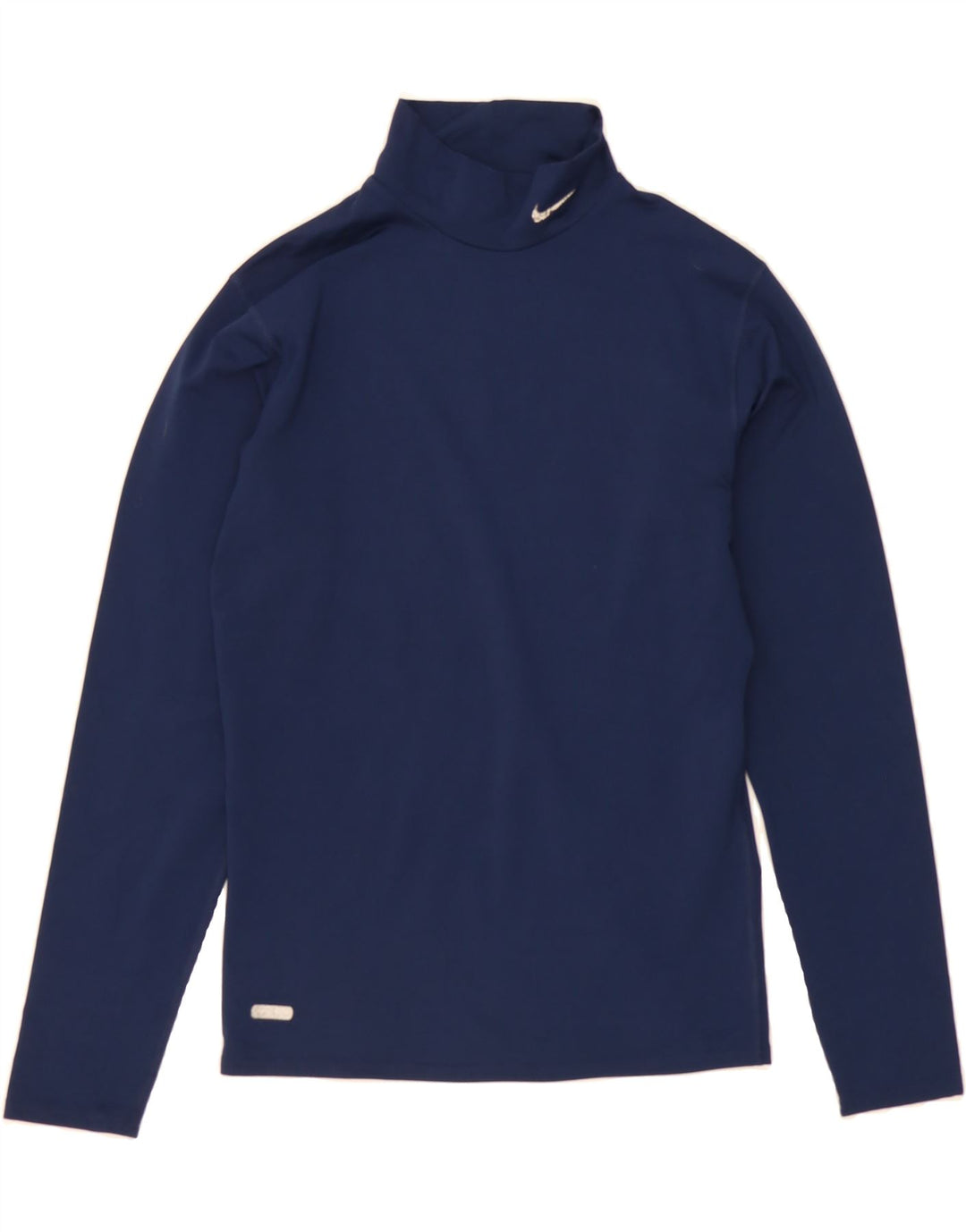 NIKE Womens Dri Fit Top Long Sleeve UK 12 Medium Navy Blue Polyester Vintage Nike and Second-Hand Nike from Messina Hembry 