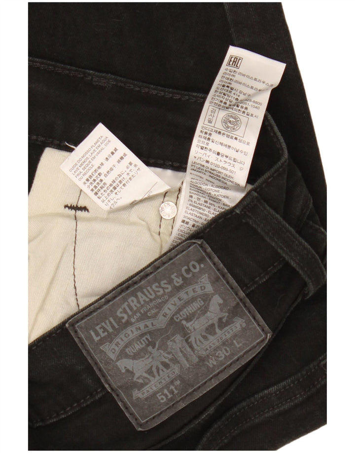 LEVI'S Womens 511 denimshorts W30 Medium Black Bomuld