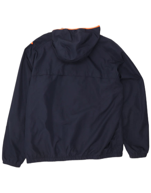 Umbro Regnjakke med hætte til mænd UK 44 2XL Navy Blue Colourblock Polyester