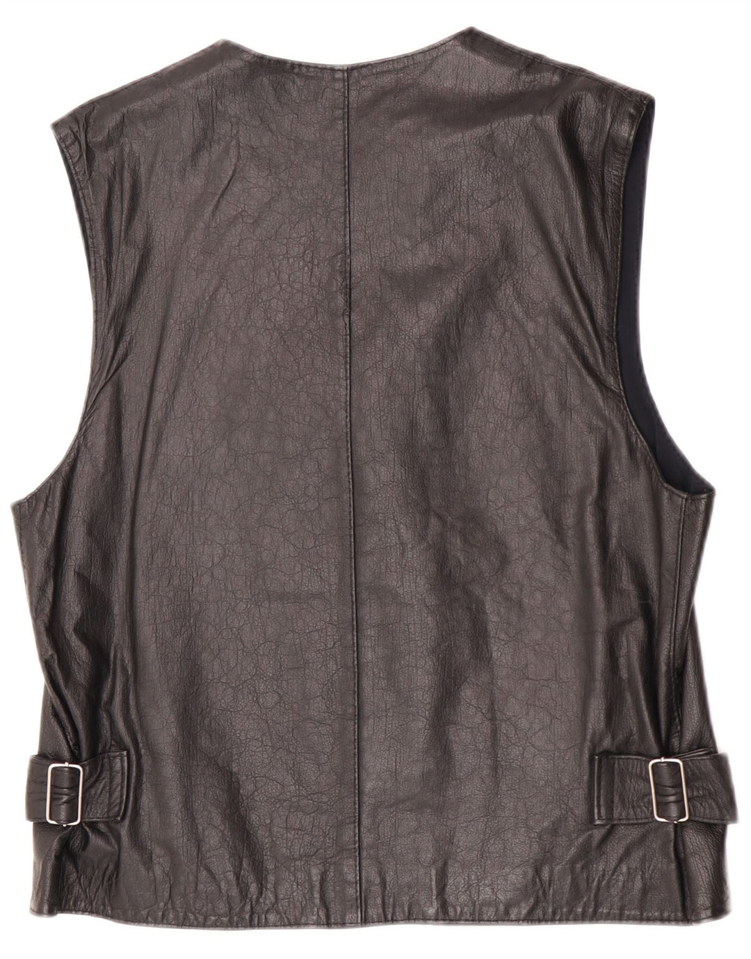 Vintage Herre Læder Gilet UK 36 Small Black