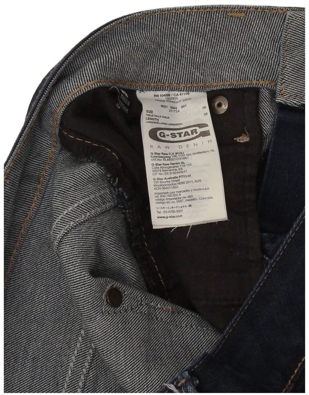G-Star lige jeans til kvinder W30 L36 marineblå bomuld