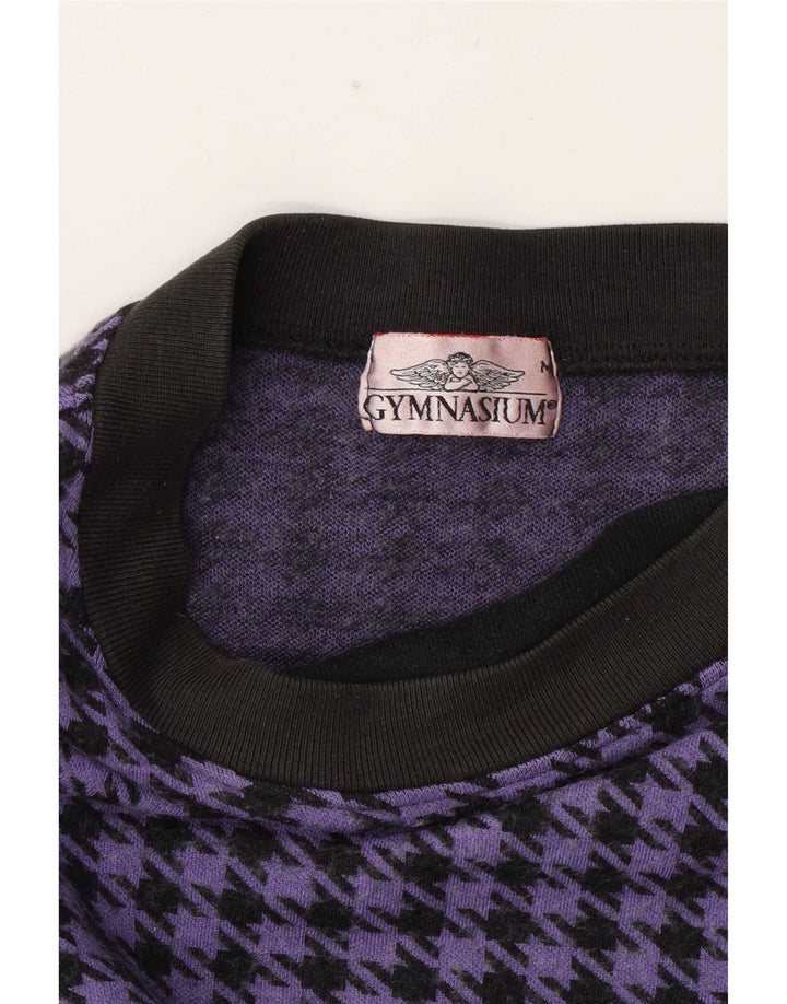 Gymnasium Dame Top Langærmet UK 14 Medium Lilla Houndstooth