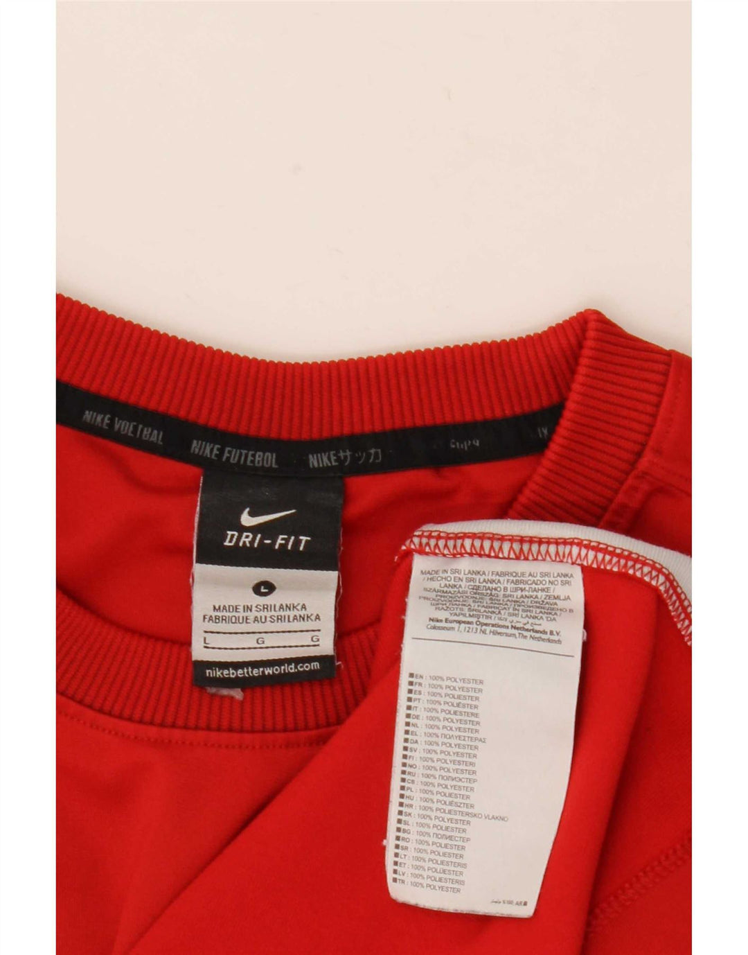 Nike Herre Dri Fit Grafisk Top Langærmet Stor Rød Colourblock Polyester