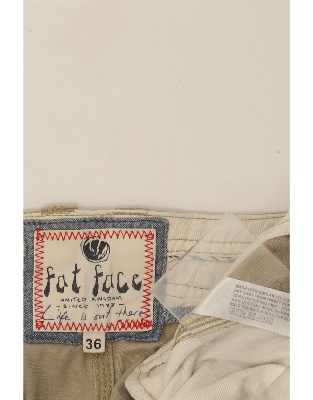 Fat Face Herre Chino Shorts W36 Stor Beige Bomuld