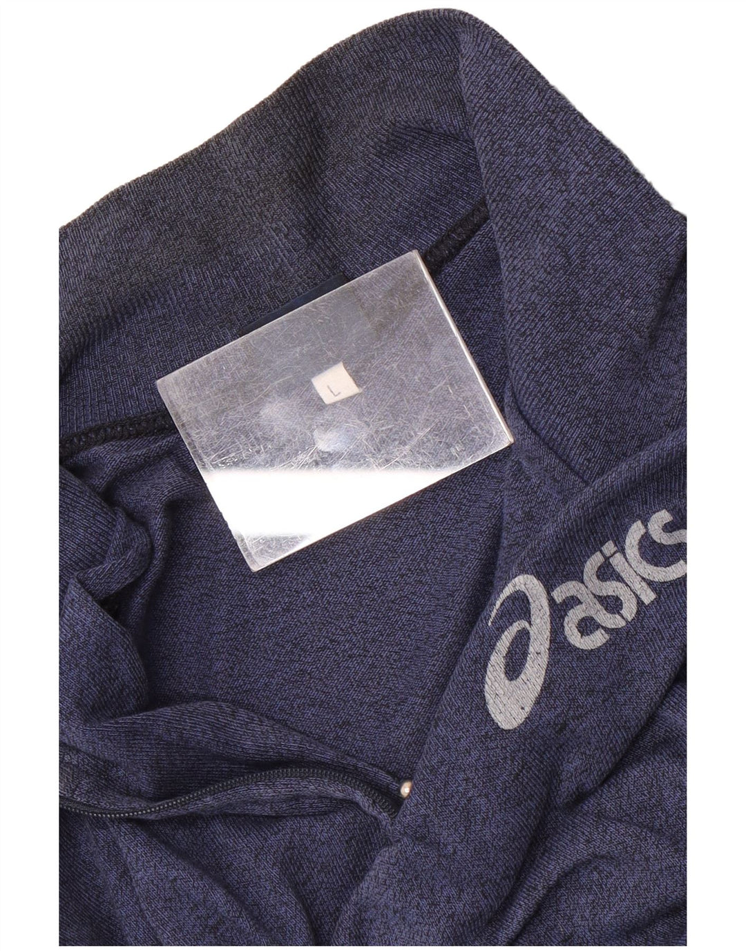 Asics Herre grafisk lynlås-hals sweatshirt jumper stor blå farveblok