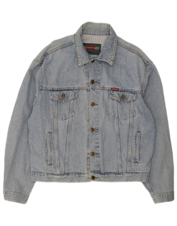 CARRERA Mens Denim Jacket UK 40 Large Blue Cotton