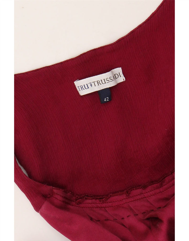 TRUSSARDI Womens Sleeveless Blouse Top IT 42 Medium Maroon