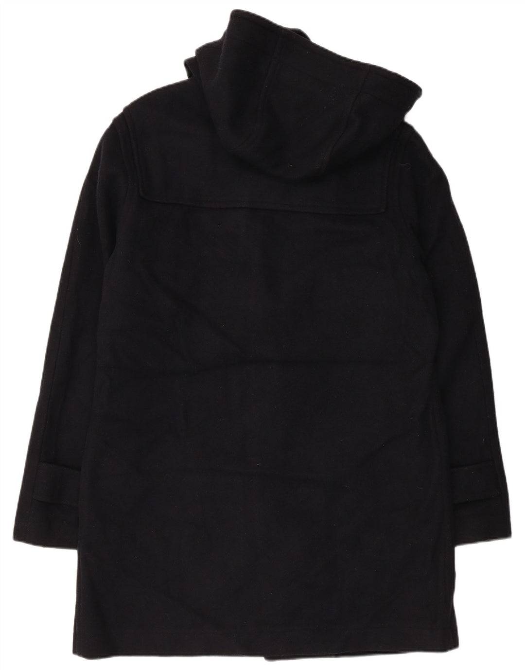 VINTAGE Dame Hooded Duffel Coat UK 18 XL Marineblå Uld