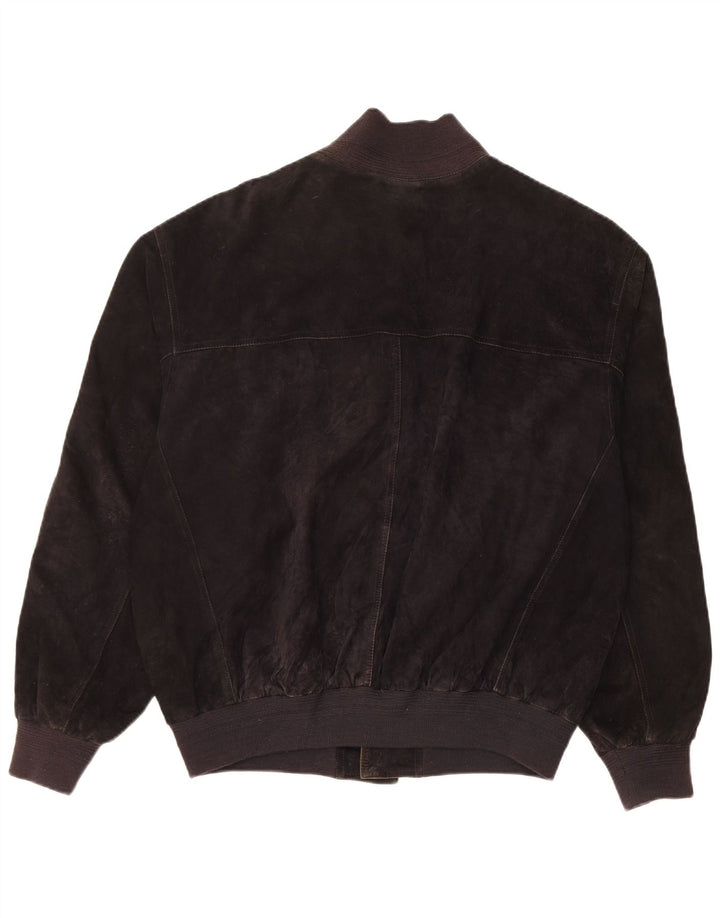 Vintage herre ruskind bomberjakke IT 48 medium sort læder