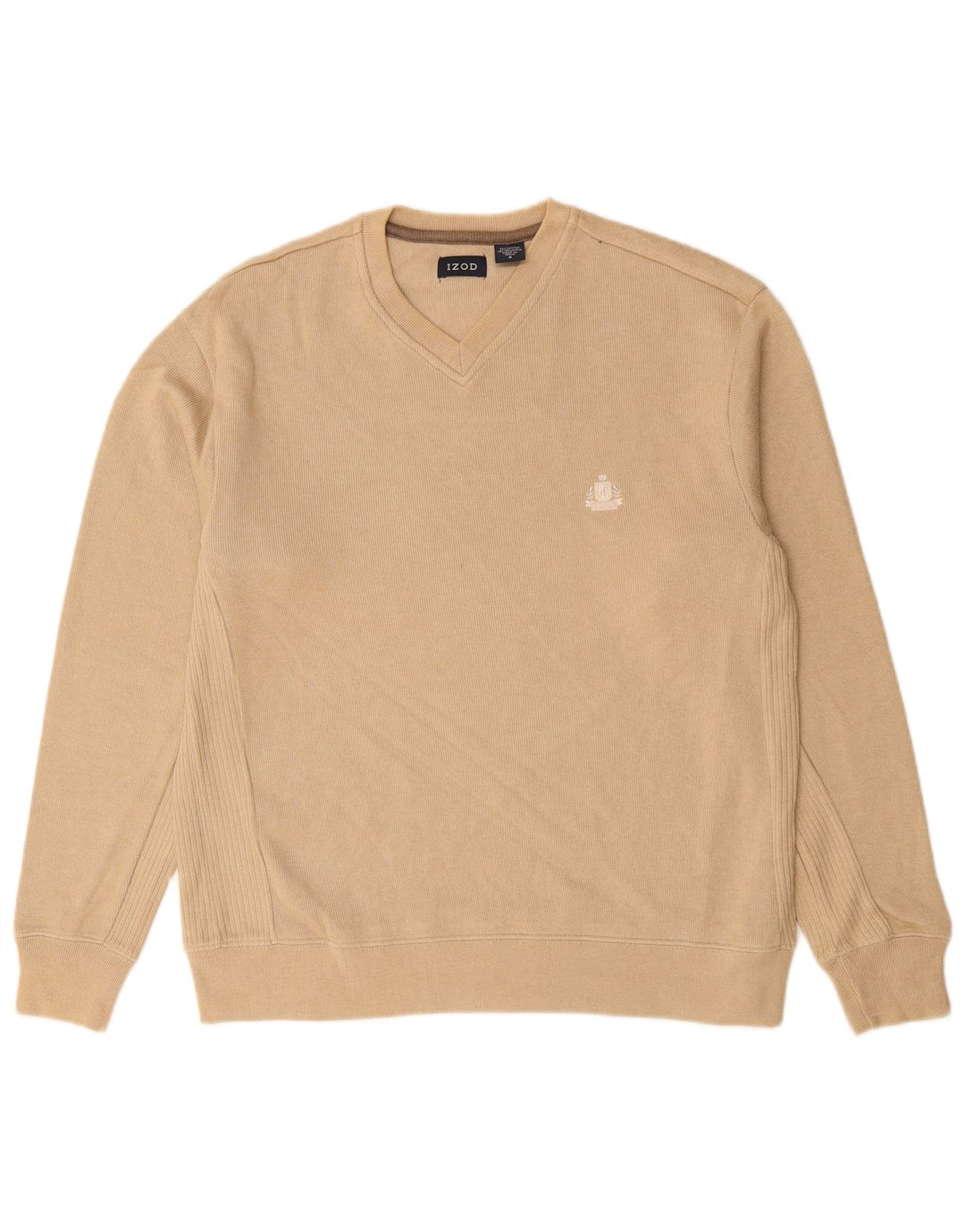 IZOD Herre V-hals sweater lille beige bomuld