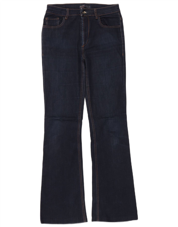 Zara Dame Flared Jeans EU 40 Medium W30 L32 Navy Blue