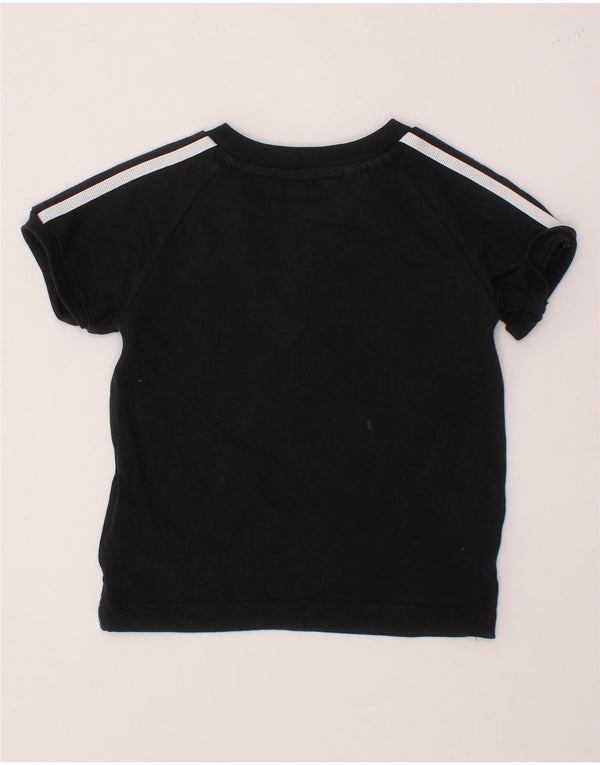 ADIDAS Baby Boy T-Shirt Top 6-9 måneder Sort Bomuld