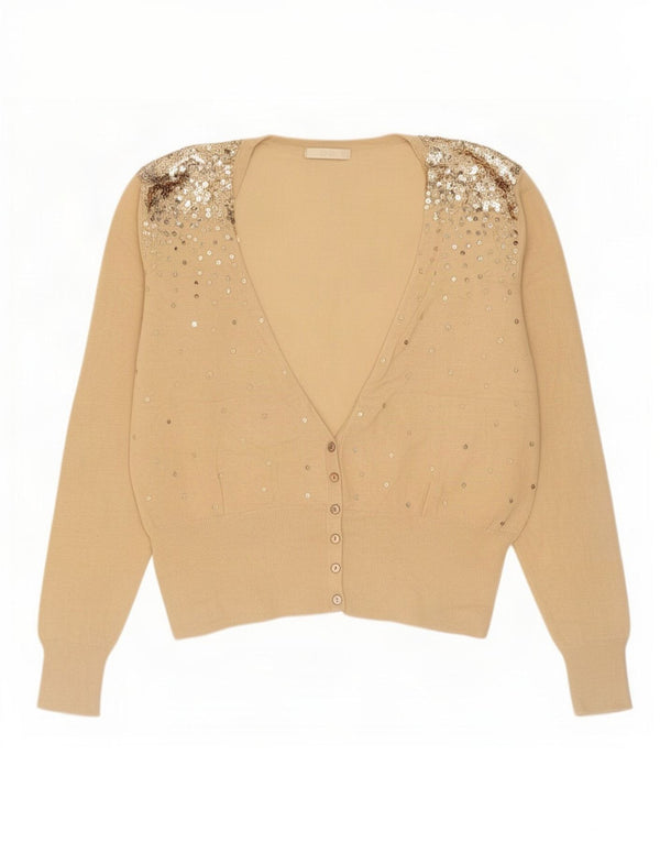 Marks & Spencer Dame Cardigan Sweater UK 18 XL Beige Viscose