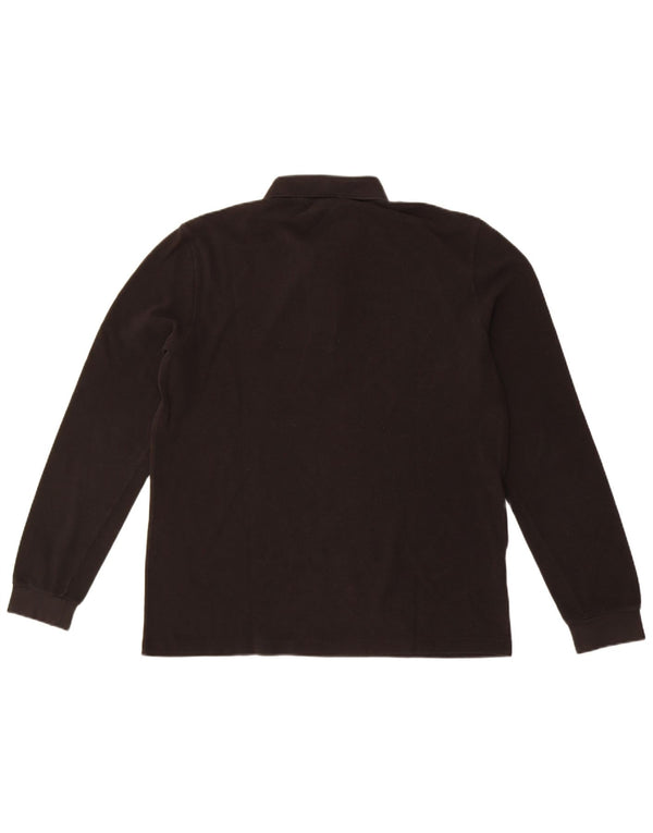 Lacoste Langærmet herre poloskjorte i klassisk pasform størrelse 4 Medium Sort bomuld