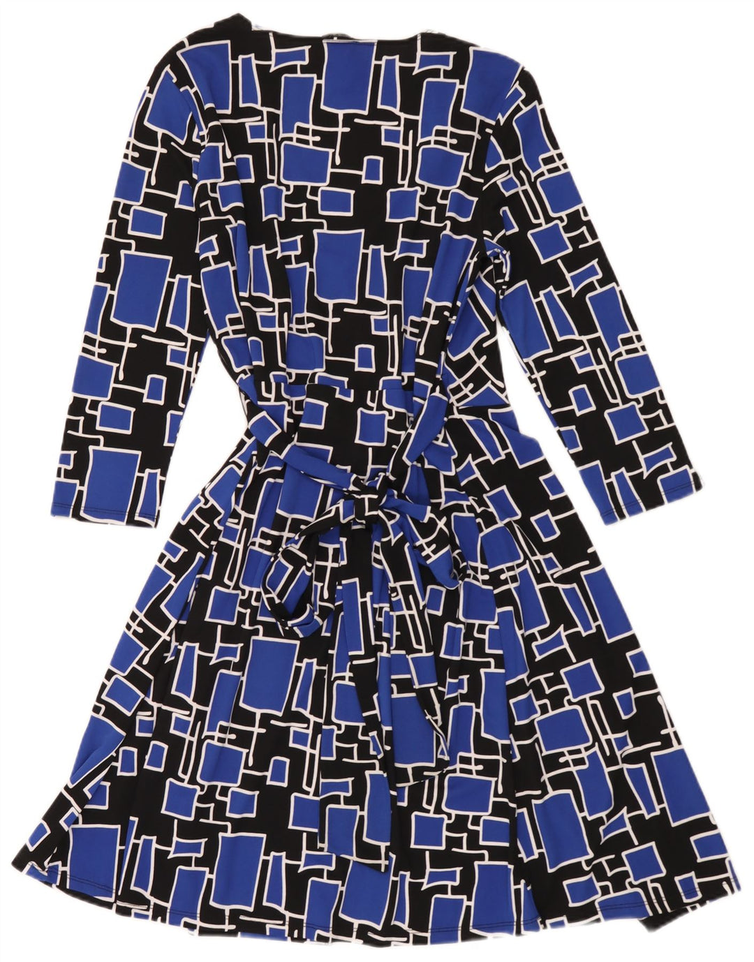 Dkny Womens 3/4-ærmet slå-om-kjole One Size Blå Geometrisk Polyester